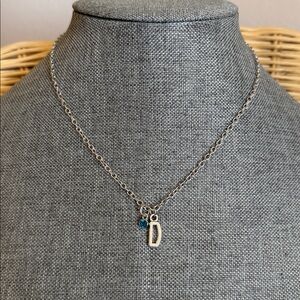 NWT Dainty Silver Letter D Initial Necklace